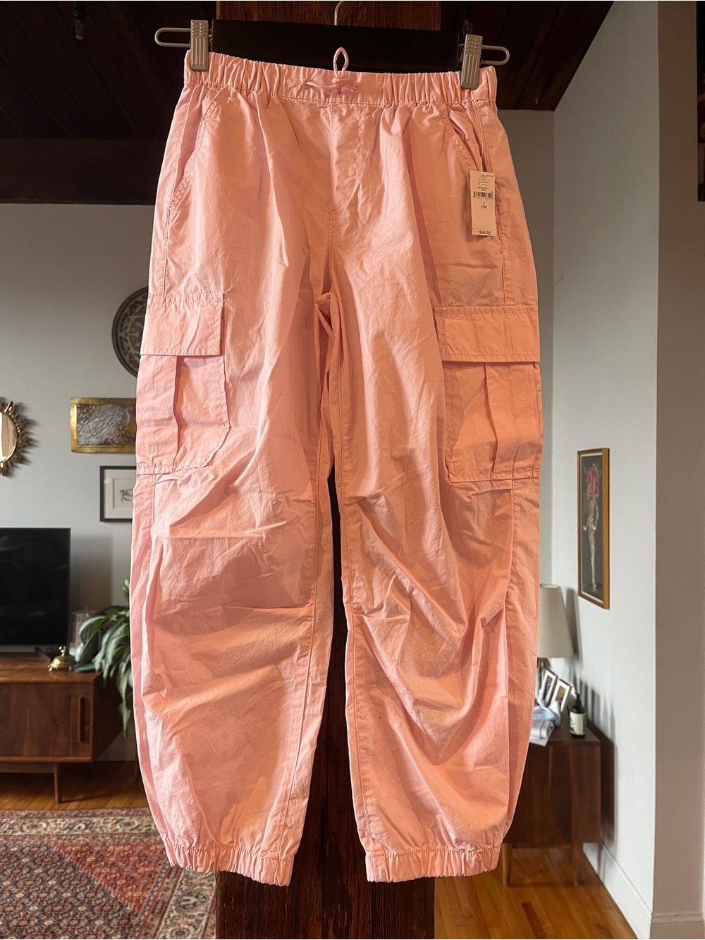 GAP Pastel Pink Lightweight Cargo Pants NWT Girls L (10)